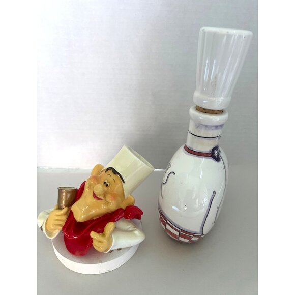 Vtg After Chefs Italian Ceramic Decanter Mike Oleon Garrard & Toothpick Holder - Picture 7 of 12